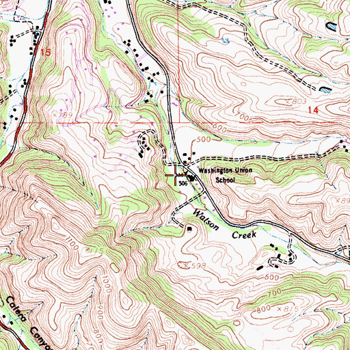 Topographic Map of Washington Elementary School, CA