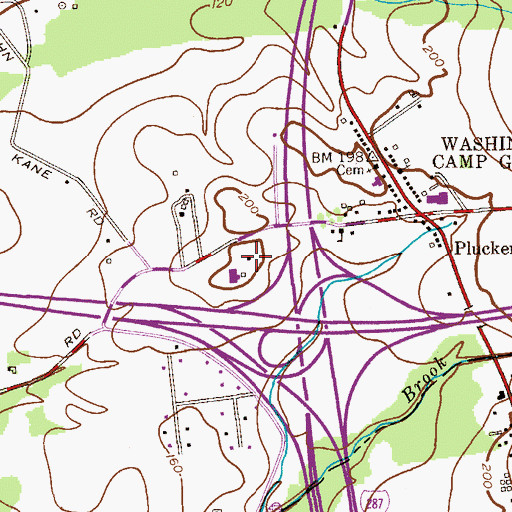 Topographic Map of Somerset Hills Learning Institute School, NJ