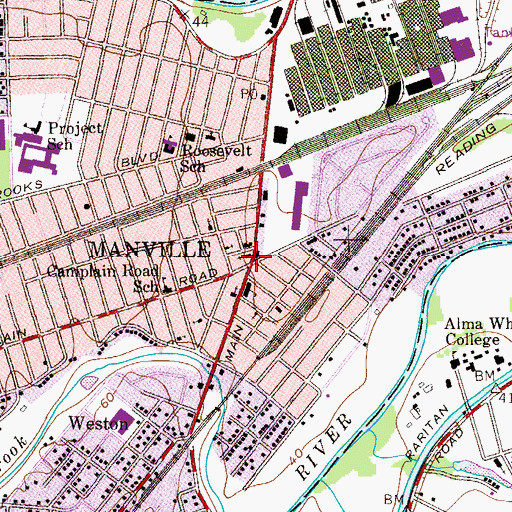 Topographic Map of Jerry Davis Early Childhood Center School, NJ