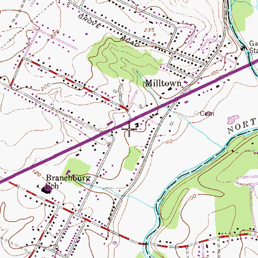 Topographic Map of Kiddie Academy School of Branchburg, NJ
