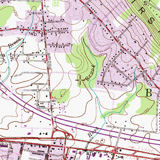 Topographic Map of Somerset County Vocational Technical High School, NJ