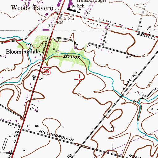 Topographic Map of Kiddie Academy School of Hillsborough, NJ
