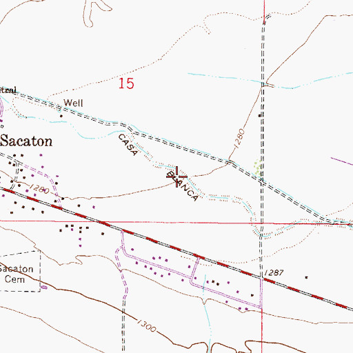 Topographic Map of Little Gila Canal, AZ