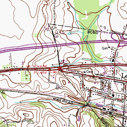 Topographic Map of Kiddie Academy School of Lebanaon, NJ