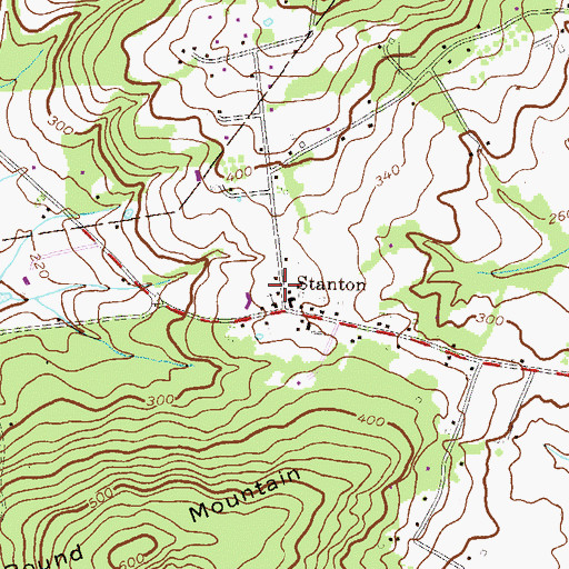 Topographic Map of Stanton Learning Center School, NJ