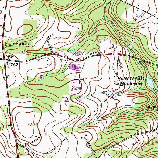 Topographic Map of Tewksbury Elementary School, NJ