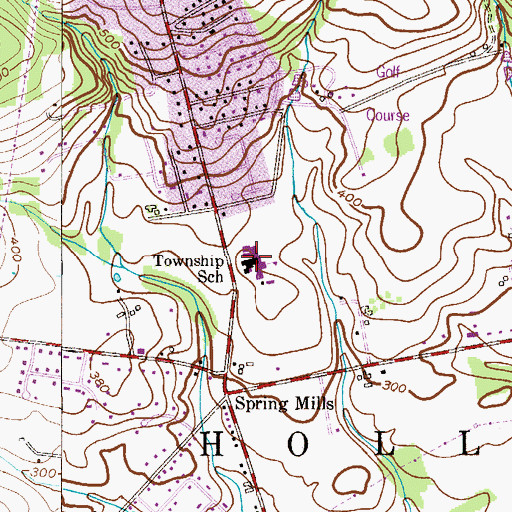 Topographic Map of Holland Township Middle School, NJ