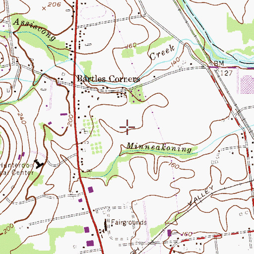 Topographic Map of Flemington Country Day School, NJ