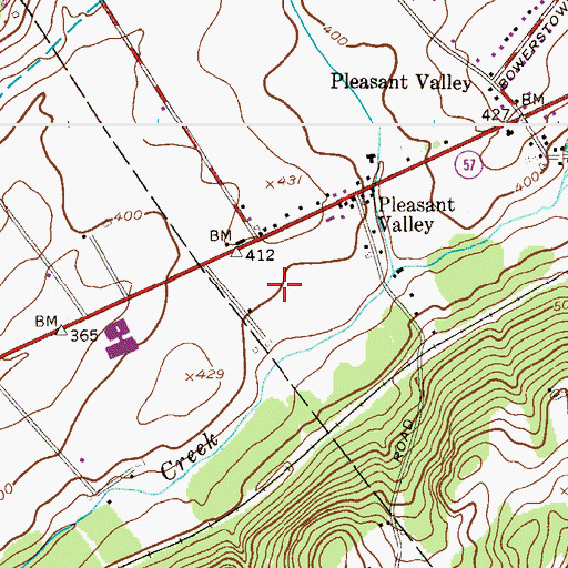 Topographic Map of Warren County Community College, NJ