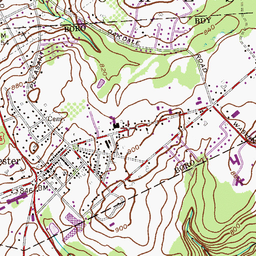 Topographic Map of Kiddie Academy School of Chester, NJ