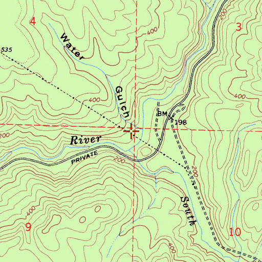 Topographic Map of Water Gulch, CA