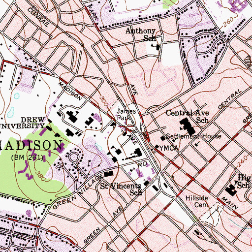 Topographic Map of Montessori Childrens Academy School, NJ