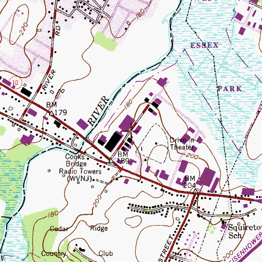 Topographic Map of Horizon High School, NJ