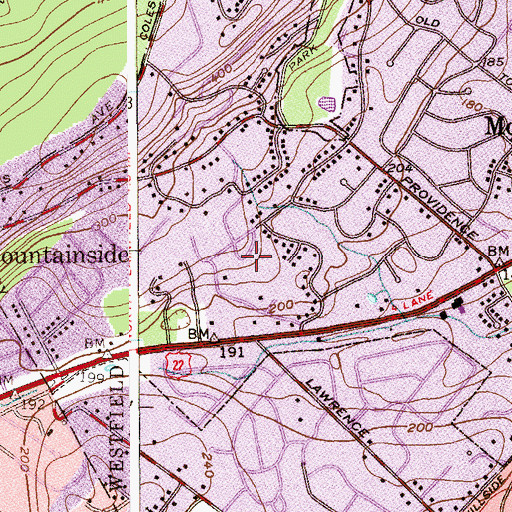 Topographic Map of Beechwood School, NJ