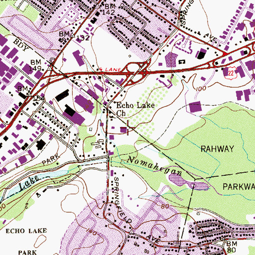 Topographic Map of Crossroads School, NJ