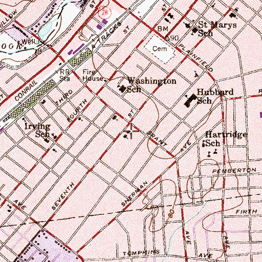 Topographic Map of Queen City Academy Charter School, NJ