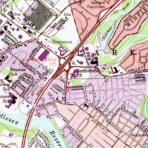 Topographic Map of Mother Seton Regional High School, NJ