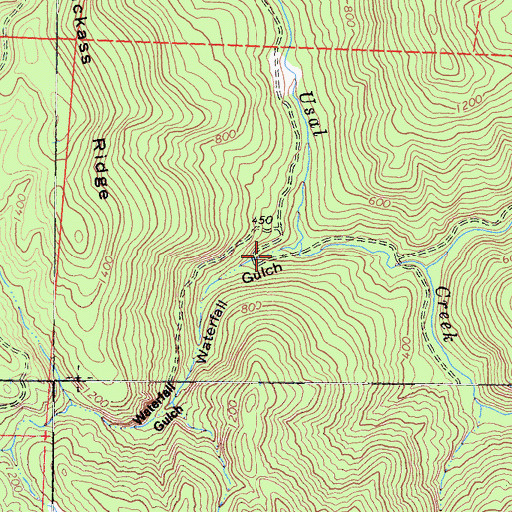Topographic Map of Waterfall Gulch, CA