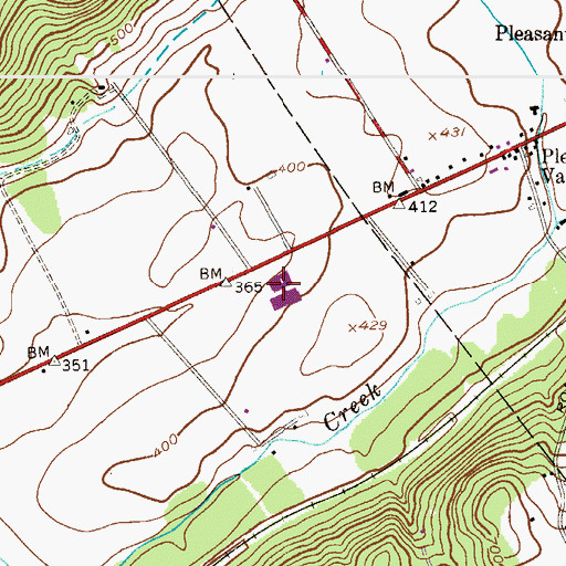 Topographic Map of Warren County Technical School, NJ
