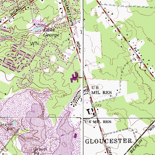 Topographic Map of James W Lilley Elementary School, NJ