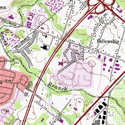 Topographic Map of Countryside Elementary School, NJ