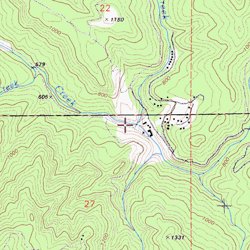 Topographic Map of Waterman Creek, CA