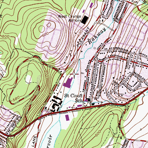 Topographic Map of Solomon Schechter Day School West Orange Upper Campus, NJ