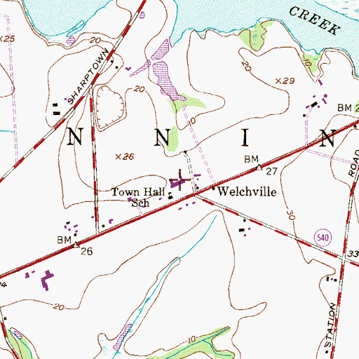 Topographic Map of Mannington Elementary School, NJ