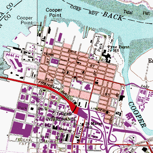 Topographic Map of Holy Name School, NJ