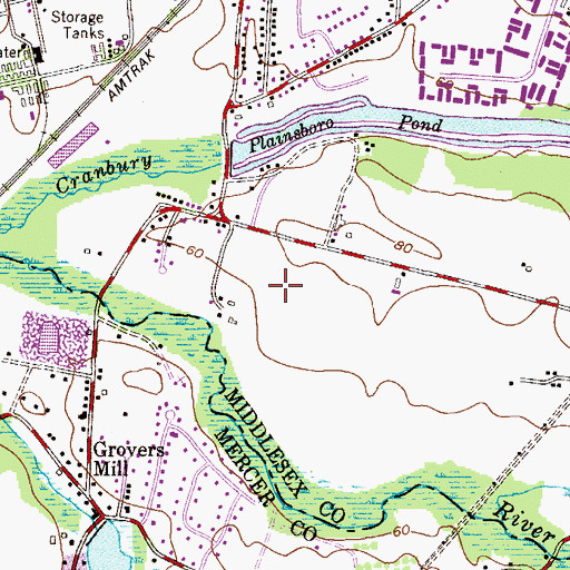 Topographic Map of West Windsor Plainsboro High School North, NJ