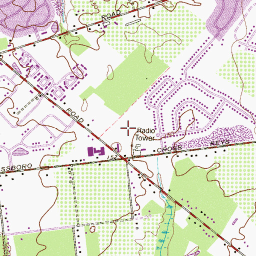 Topographic Map of Bunker Hill Middle School, NJ