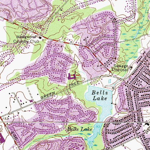 Topographic Map of Bells Elementary School, NJ