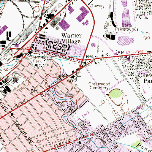 Topographic Map of Greenwood Elementary School, NJ