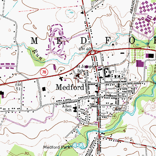 Topographic Map of Saint Mary of the Lakes School, NJ