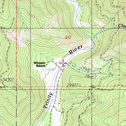 Topographic Map of Watson Creek, CA