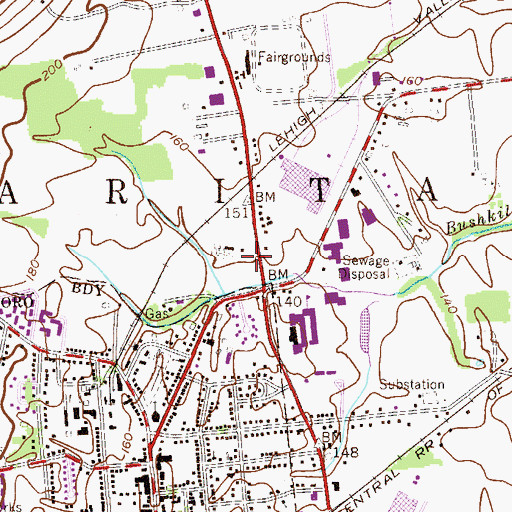 Topographic Map of Village Montessori School, NJ