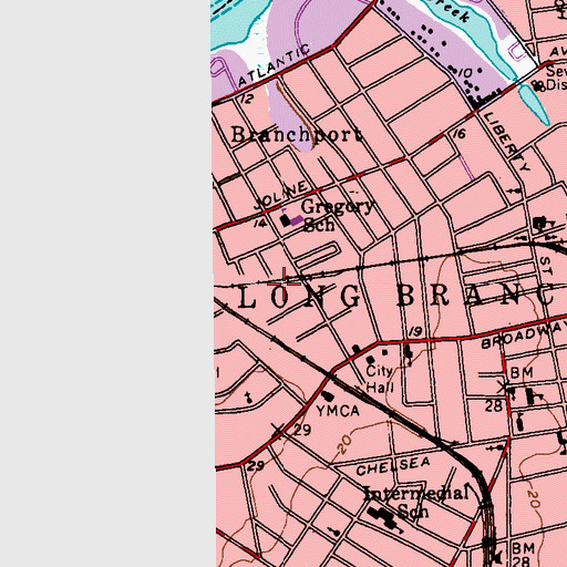 Topographic Map of Amerigo A Anastasia Elementary School, NJ