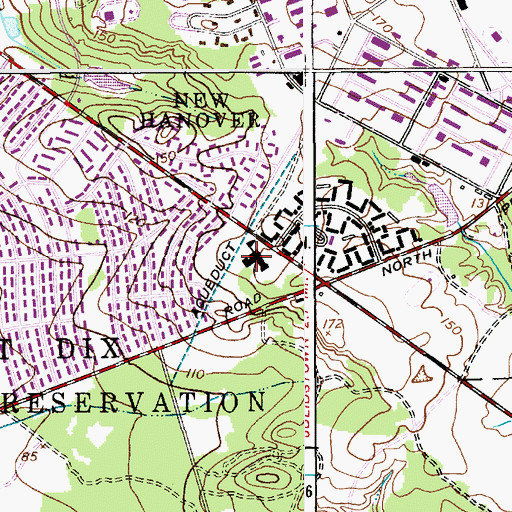 Topographic Map of Fort Dix Elementary School, NJ