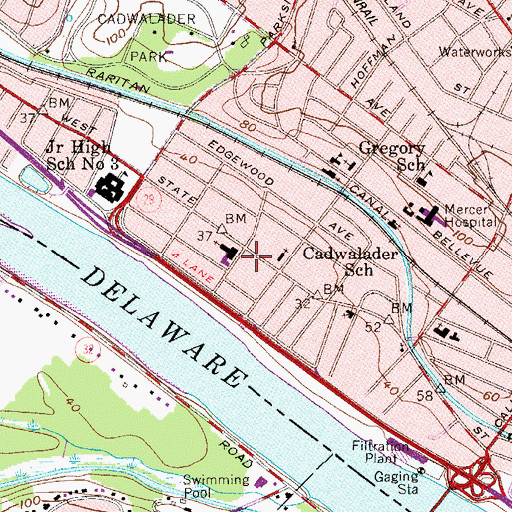 Topographic Map of Trinity Cathedral Academy School, NJ