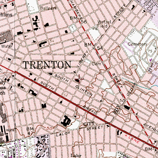 Topographic Map of Franklin Elementary School, NJ