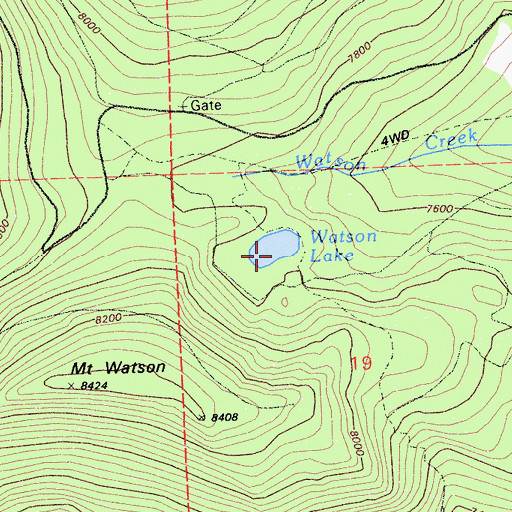 Topographic Map of Watson Lake, CA