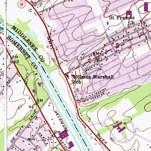 Topographic Map of Yeshiva Shaarie Tzion School, NJ