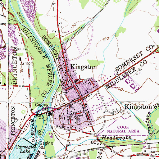 Topographic Map of ESC Kingston School, NJ
