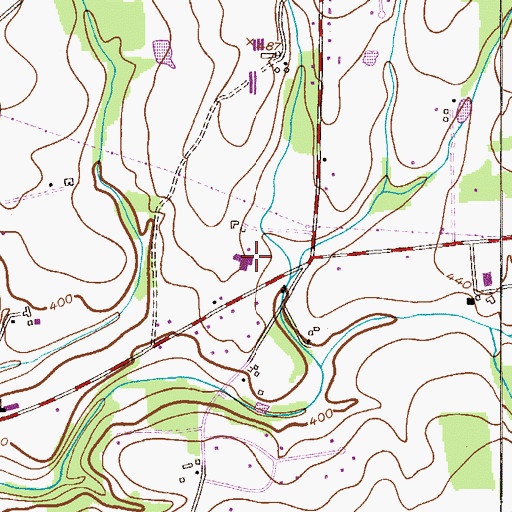 Topographic Map of Alexandria Middle School, NJ