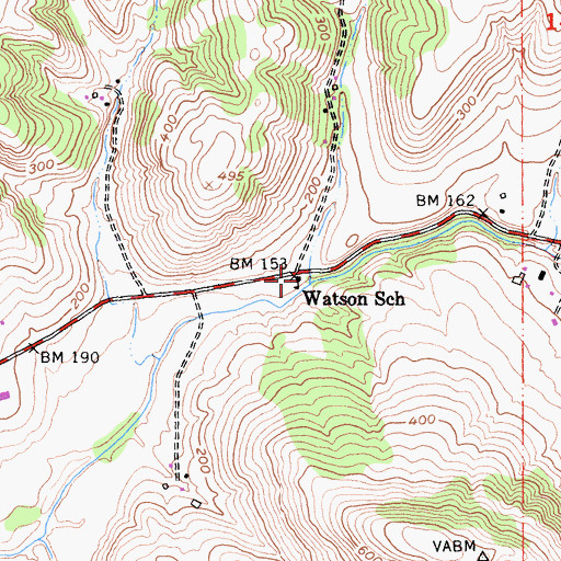 Topographic Map of Watson School (historical), CA