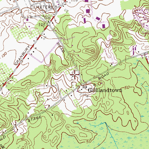 Topographic Map of Temple B'nai Shalom Preschool, NJ