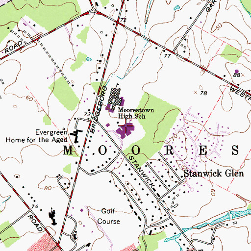 Topographic Map of William Allen III Middle School, NJ