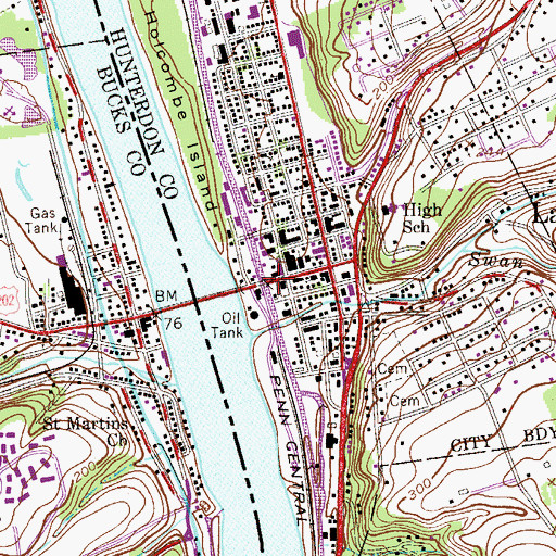 Topographic Map of Jesus School, NJ