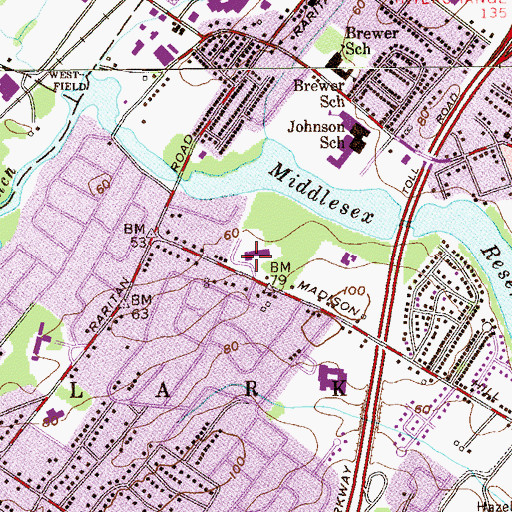 Topographic Map of Saint Agnes School, NJ