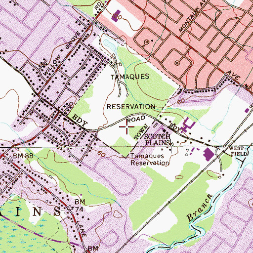 Topographic Map of Westlake School, NJ